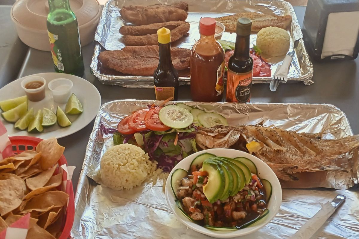 Fresh cooked fish on puerto morelos fishing tour